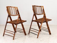 Pair of Folding Bamboo Chairs Vintage - 3159259