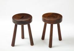 Pair of Folk Art Alpine Stools France c 1950 - 2115171