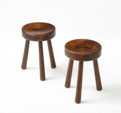 Pair of Folk Art Alpine Stools France c 1950 - 2115173