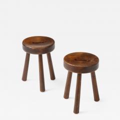 Pair of Folk Art Alpine Stools France c 1950 - 2116355