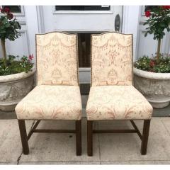 Pair of Fortuny Upholstered Antique Chinese Chippendale Designer Chairs - 1654312