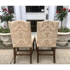 Pair of Fortuny Upholstered Antique Chinese Chippendale Designer Chairs - 1654314