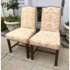 Pair of Fortuny Upholstered Antique Chinese Chippendale Designer Chairs - 1654317