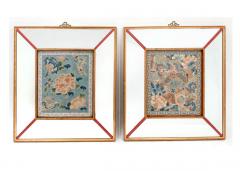 Pair of Framed Chinese Antique Embroidery Panels - 1882031