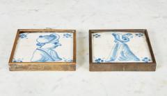 Pair of Framed Delft Portrait Tiles - 4442975