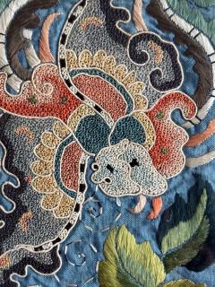 Pair of Framed Fine Chinese Antique Embroidery Panels with Forbidden Knots - 3480105