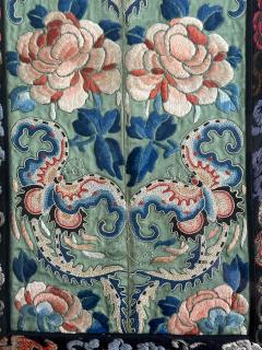 Pair of Framed Fine Chinese Antique Embroidery Panels with Forbidden Knots - 3480109