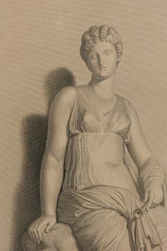 Pair of Framed French Figural Engraving Prints Titled Vestale and Euterpe  - 4517274