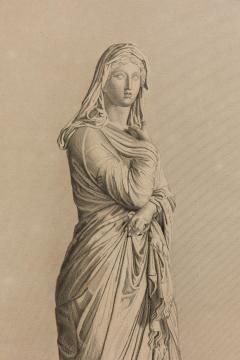 Pair of Framed French Figural Engraving Prints Titled Vestale and Euterpe  - 4517275