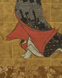 Pair of Framed Single Panels Hikone Ukiyo e Style Dancers - 4713098