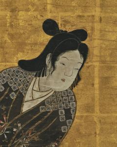 Pair of Framed Single Panels Hikone Ukiyo e Style Dancers - 4713099