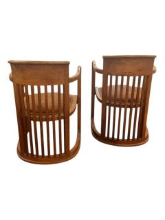 Pair of Frank Lloyd Wright Style Barrell Chairs - 4162005
