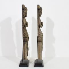 Pair of French 17th Century Weathered Oak Renaissance Ornaments - 4119371