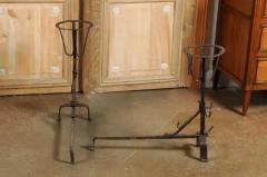 Pair of French 1870s Napol on III Period Andirons with Circular Tops - 3485503