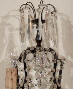 Pair of French 1890s Rococo Style Two Light Crystal Sconces Wired for the US - 3415059