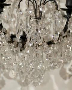 Pair of French 1890s Rococo Style Two Light Crystal Sconces Wired for the US - 3415061