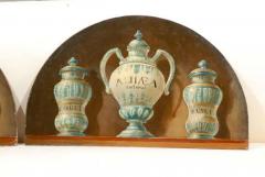 Pair of French 1900s Demilune Maison Jansen Panels Depicting Apothecary Jars - 3415363