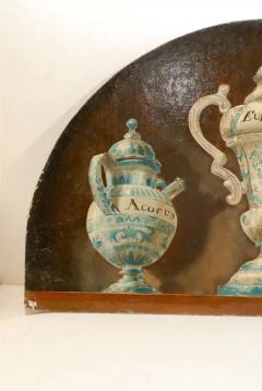 Pair of French 1900s Demilune Maison Jansen Panels Depicting Apothecary Jars - 3415382