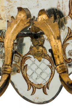 Pair of French 1930s Hollywood Regency Style Mirrored Glass Wall Sconces - 4656009