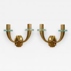 Pair of French 1940 Bronze Wall Sconces - 470733