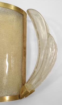 Pair of French 1940s Brass Framed Wall Sconces - 466644