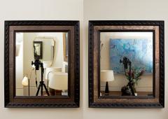 Pair of French 1940s Brass and Ebonised Mirror - 1467293