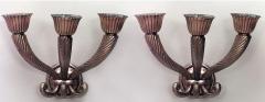 Pair of French 1940s Bronze Wall Sconces - 466021