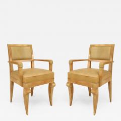 Pair of French 1940s Sycamore Armchairs - 425550