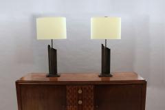 Pair of French 1970 s Metal Table Lamps - 1193182