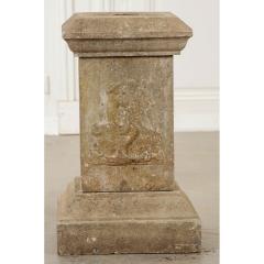 Pair of French 19th Century Cast Stone Urns on Pedestals - 1553051