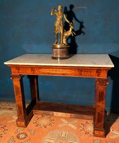 Pair of French 19th Century Charles X Console Tables with Carrara Marble Top - 2471483