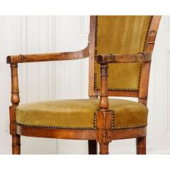 Pair of French 19th Century Directoire Style Upholstered Fauteuils - 1794798