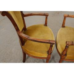 Pair of French 19th Century Directoire Style Upholstered Fauteuils - 1794821