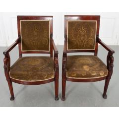 Pair of French 19th Century Empire Style Fauteuils - 2707050