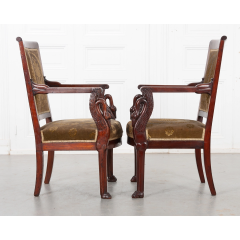 Pair of French 19th Century Empire Style Fauteuils - 2707084