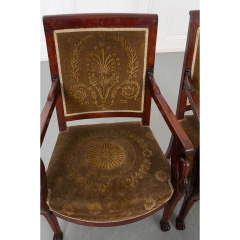 Pair of French 19th Century Empire Style Fauteuils - 2707096