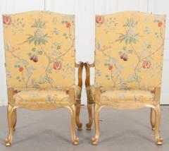 Pair of French 19th Century Gold Gilt Louis XV Armchairs - 1450241