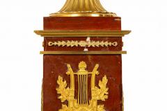 Pair of French 19th Century Neoclassical Bronze and Red Marble Lamps - 4501884