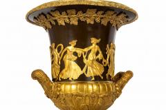 Pair of French 19th Century Neoclassical Bronze and Red Marble Lamps - 4501887