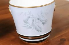 Pair of French 19th Century Paris Porcelain Cachepots Planters with Bird Motifs - 3485616