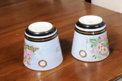 Pair of French 19th Century Paris Porcelain Cachepots Planters with Bird Motifs - 3485635