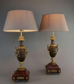 Pair of French 19thc fine quality bronze gilt bronze table lamps - 4806322