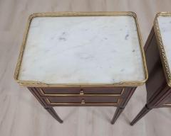 Pair of French 20th Century Louis XVI Style Bedside Tables - 4707315