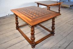 Pair of French Alsace 18th Century TrompeLOeil Veneered Rectangular Tables - 1073338