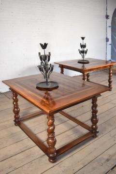 Pair of French Alsace 18th Century TrompeLOeil Veneered Rectangular Tables - 1073342