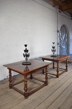 Pair of French Alsace 18th Century TrompeLOeil Veneered Rectangular Tables - 1073343