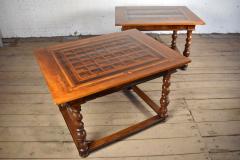 Pair of French Alsace 18th Century TrompeLOeil Veneered Rectangular Tables - 1073347