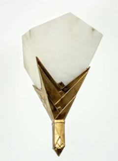 Pair of French Art Deco Alabaster Sconces - 3942027