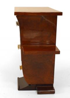 Pair of French Art Deco Amboyna Wooden End Tables - 1378996