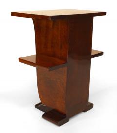 Pair of French Art Deco Amboyna Wooden End Tables - 1378997